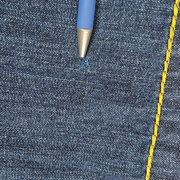 JLT Premium Baggy Denim Blue Yellow Skate Shorts 100% Cotton Size 38 - Picture 7 of 8